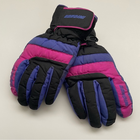 80s 90s Gordini Winter Gloves Snow Ski Snowboard Retro Pink Purple Womens Large - Picture 3 of 9